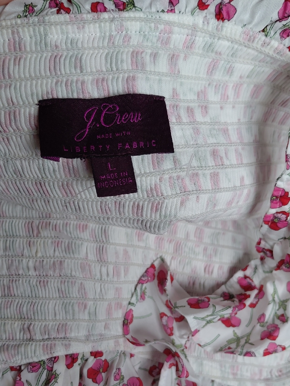 J.Crew Smocked Ruffle Top - Picture 6 of 7